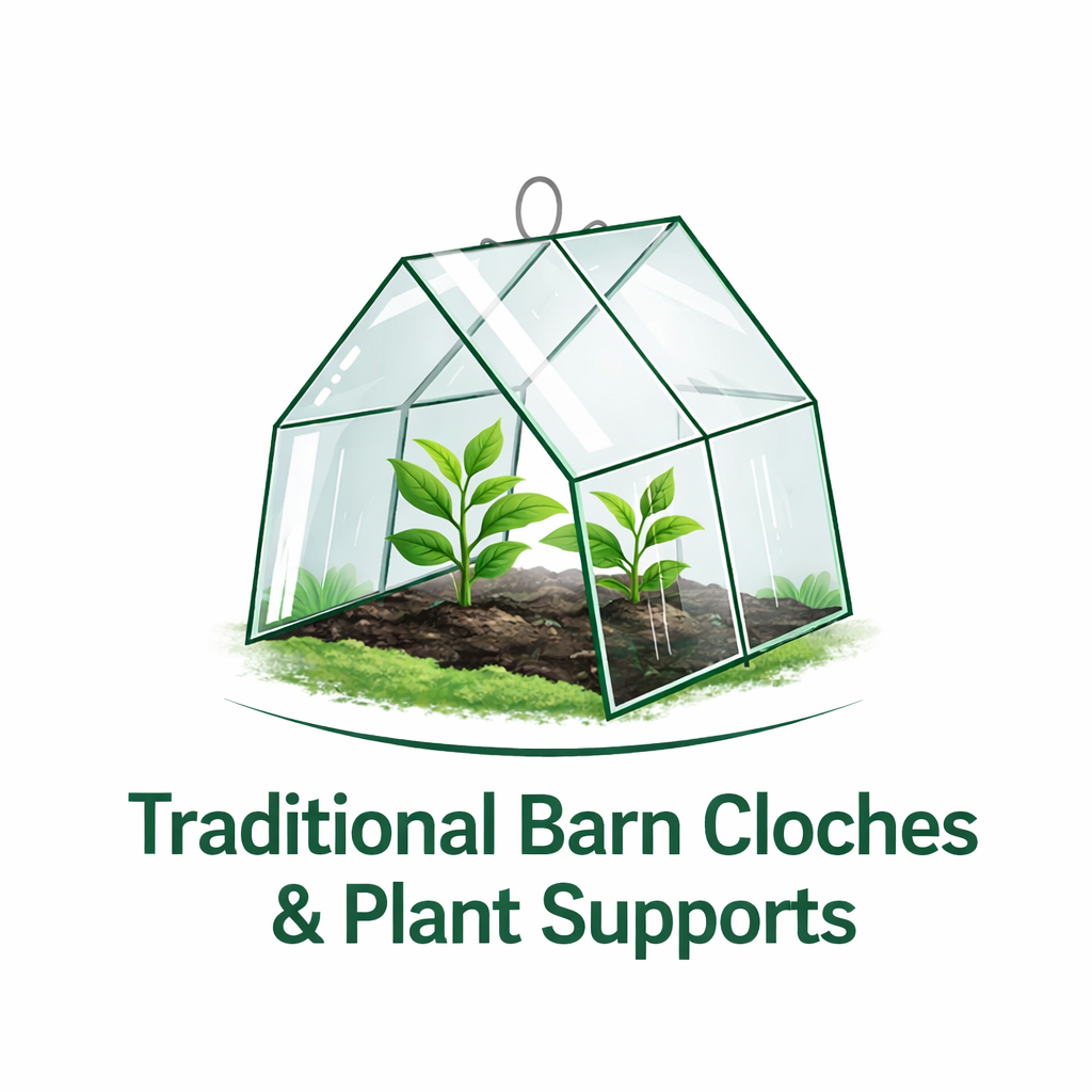 Traditional Cloche Frame Kit - High Barn - with Easy Assembly Support Post. Glass Excluded.