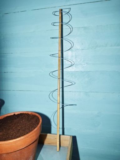 Assembled Spiraclimb plant support ready for the pot