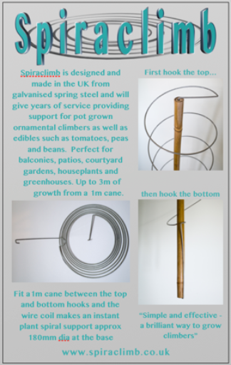 Packing sleeve for the Spiraclimb plant support with instructions for assembly