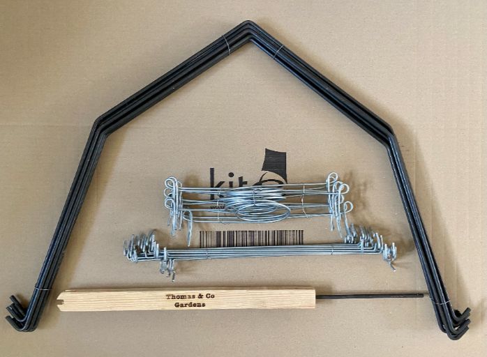 Traditional Cloche Frame Kit - Low Barn - with Easy Assembly Support Post. Glass Excluded. - Plant Supports & Garden Cloches